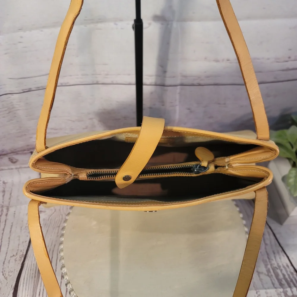 RARE Frédéric Fekkai Made in Italy Leather & Woven Raffia Handbag